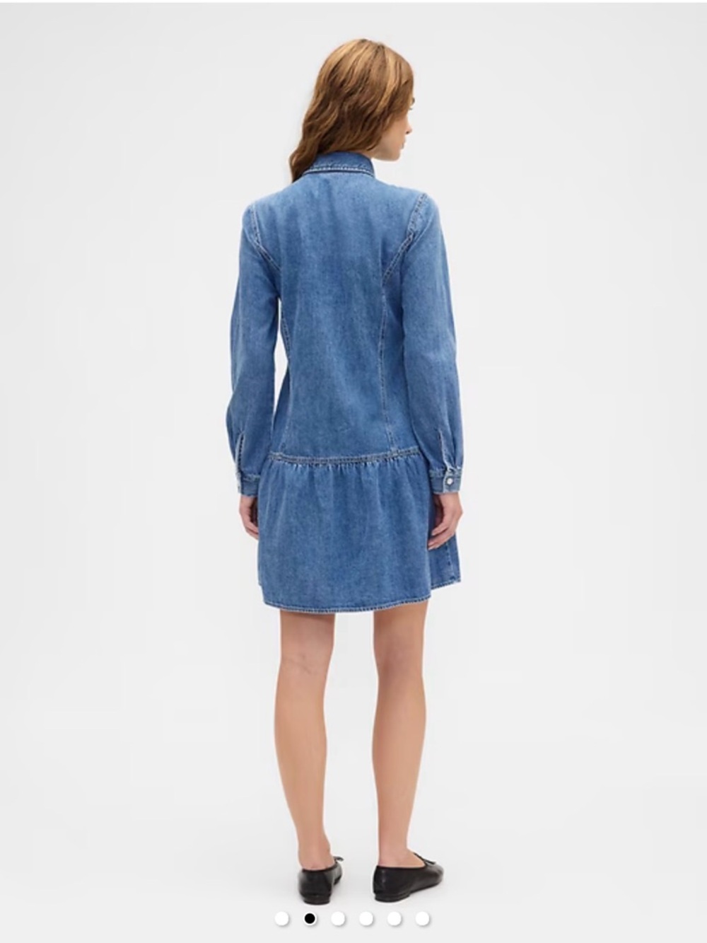 Denim Peplum Mini Dress - Picture 2 of 6